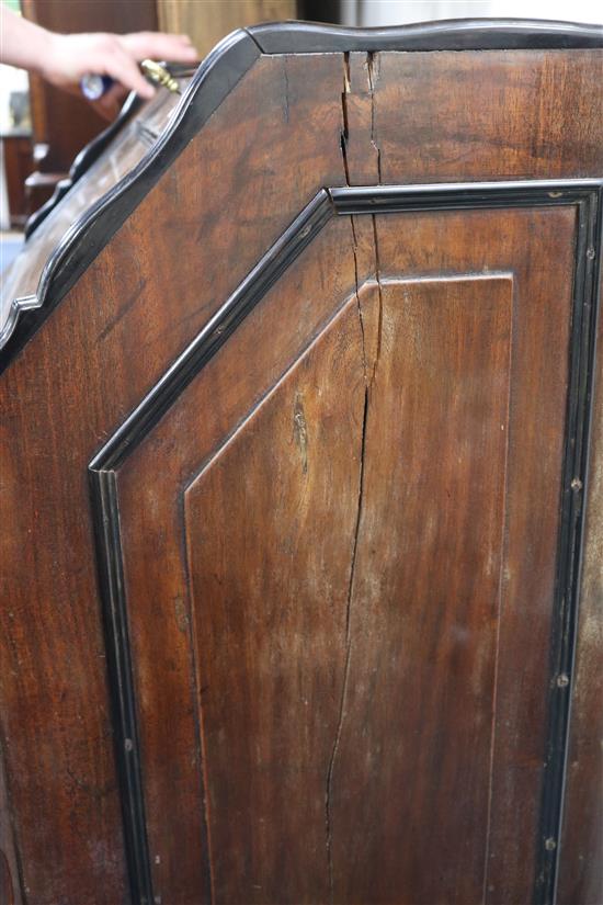 A mid 18th century Dutch Colonial ebony and teak bureau W.100cm